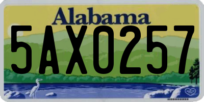 AL license plate 5AX0257