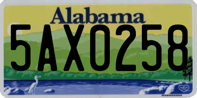 AL license plate 5AX0258