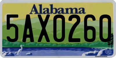 AL license plate 5AX0260