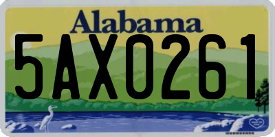 AL license plate 5AX0261