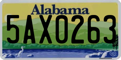 AL license plate 5AX0263