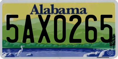 AL license plate 5AX0265