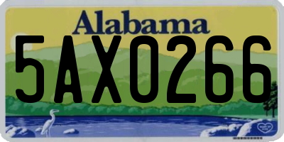 AL license plate 5AX0266
