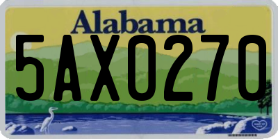 AL license plate 5AX0270