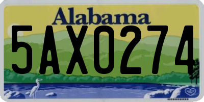 AL license plate 5AX0274