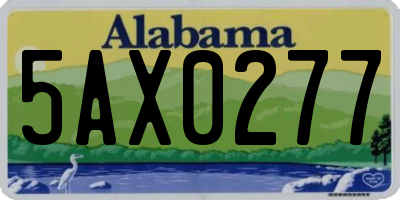 AL license plate 5AX0277