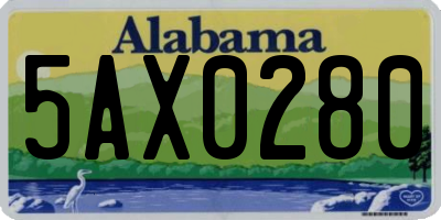 AL license plate 5AX0280