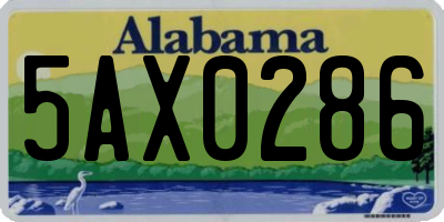 AL license plate 5AX0286