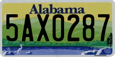 AL license plate 5AX0287