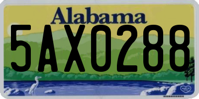 AL license plate 5AX0288