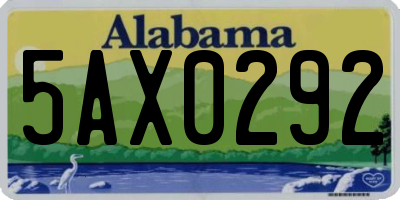AL license plate 5AX0292