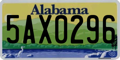 AL license plate 5AX0296