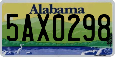 AL license plate 5AX0298