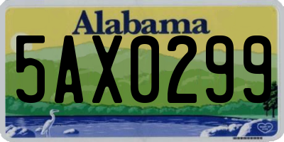AL license plate 5AX0299