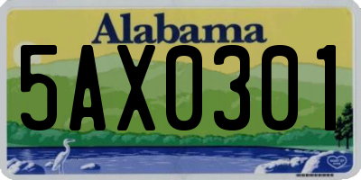 AL license plate 5AX0301