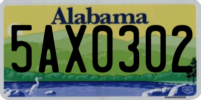 AL license plate 5AX0302