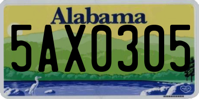 AL license plate 5AX0305