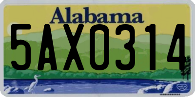 AL license plate 5AX0314