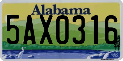 AL license plate 5AX0316