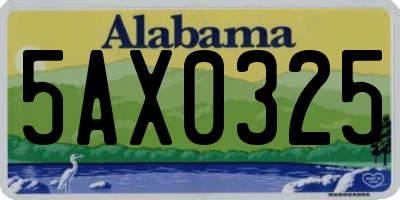 AL license plate 5AX0325