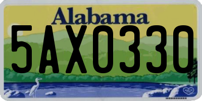 AL license plate 5AX0330