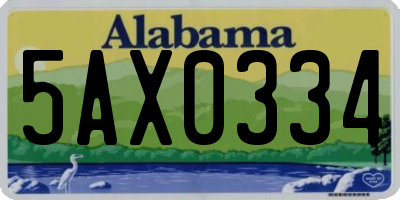 AL license plate 5AX0334