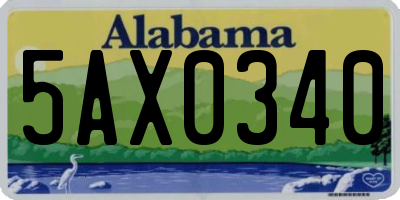 AL license plate 5AX0340