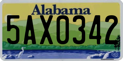 AL license plate 5AX0342