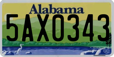 AL license plate 5AX0343
