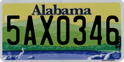AL license plate 5AX0346