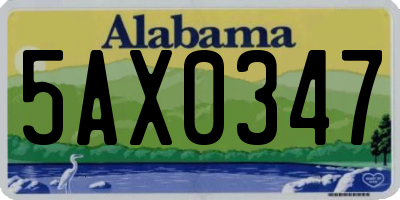 AL license plate 5AX0347