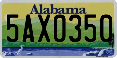 AL license plate 5AX0350