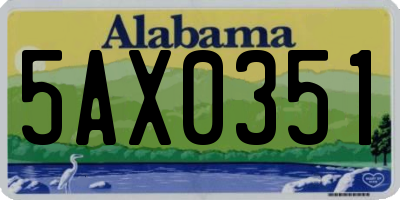 AL license plate 5AX0351