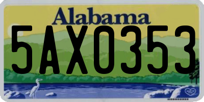 AL license plate 5AX0353