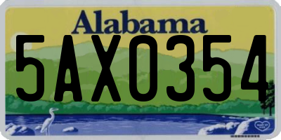 AL license plate 5AX0354