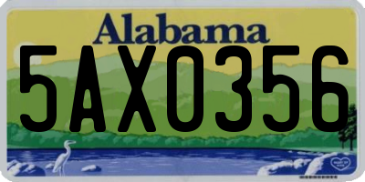 AL license plate 5AX0356