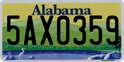 AL license plate 5AX0359