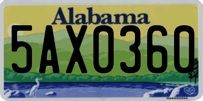 AL license plate 5AX0360
