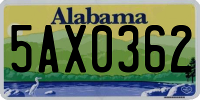 AL license plate 5AX0362