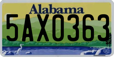 AL license plate 5AX0363