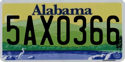 AL license plate 5AX0366