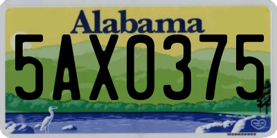 AL license plate 5AX0375