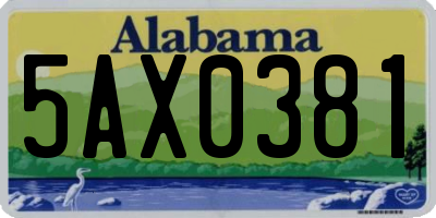 AL license plate 5AX0381