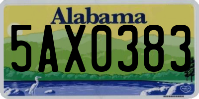 AL license plate 5AX0383