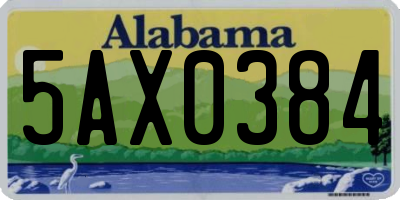 AL license plate 5AX0384