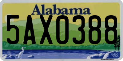 AL license plate 5AX0388