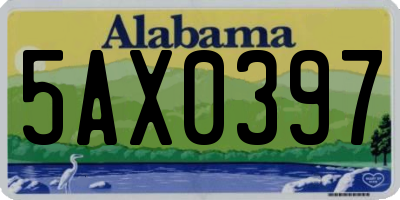 AL license plate 5AX0397