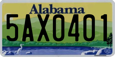 AL license plate 5AX0401