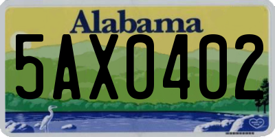 AL license plate 5AX0402
