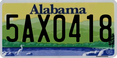AL license plate 5AX0418